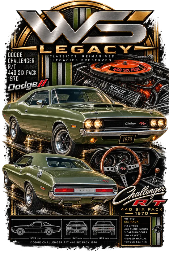 1970 Challenger R/T 440 Six Pack Sticker