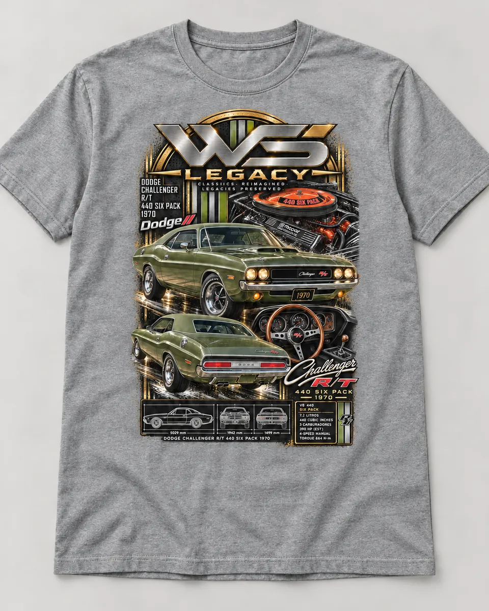 1970 Challenger R/T 440 Six Pack T-Shirt 3