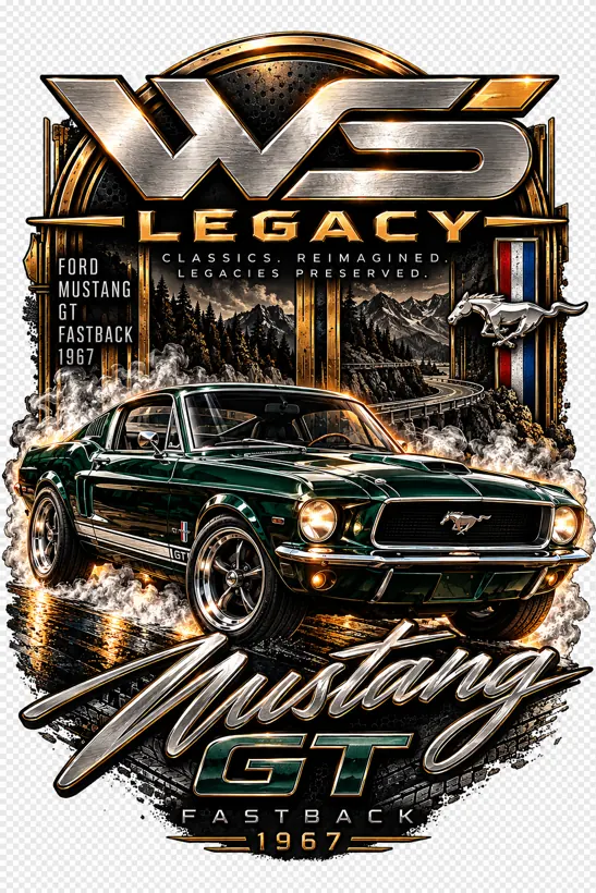 1967 Mustang GT Fastback Chrome Sticker